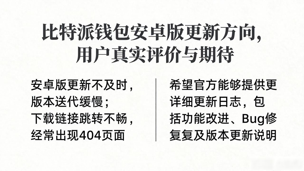 比特派钱包安卓版更新方向，用户真实评价与期待