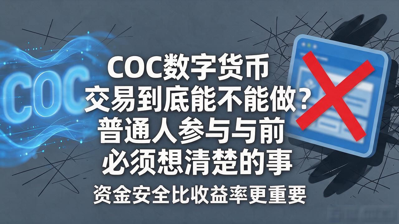coc数字货币交易到底能不能做？普通人参与前必须想清楚的事