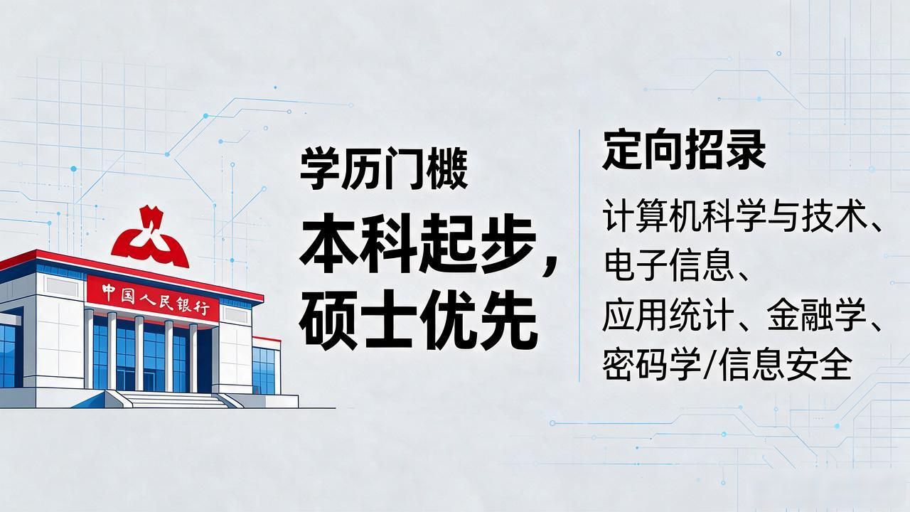 央行招录数字货币人才，学历专业门槛与笔试备考方向都帮你理清