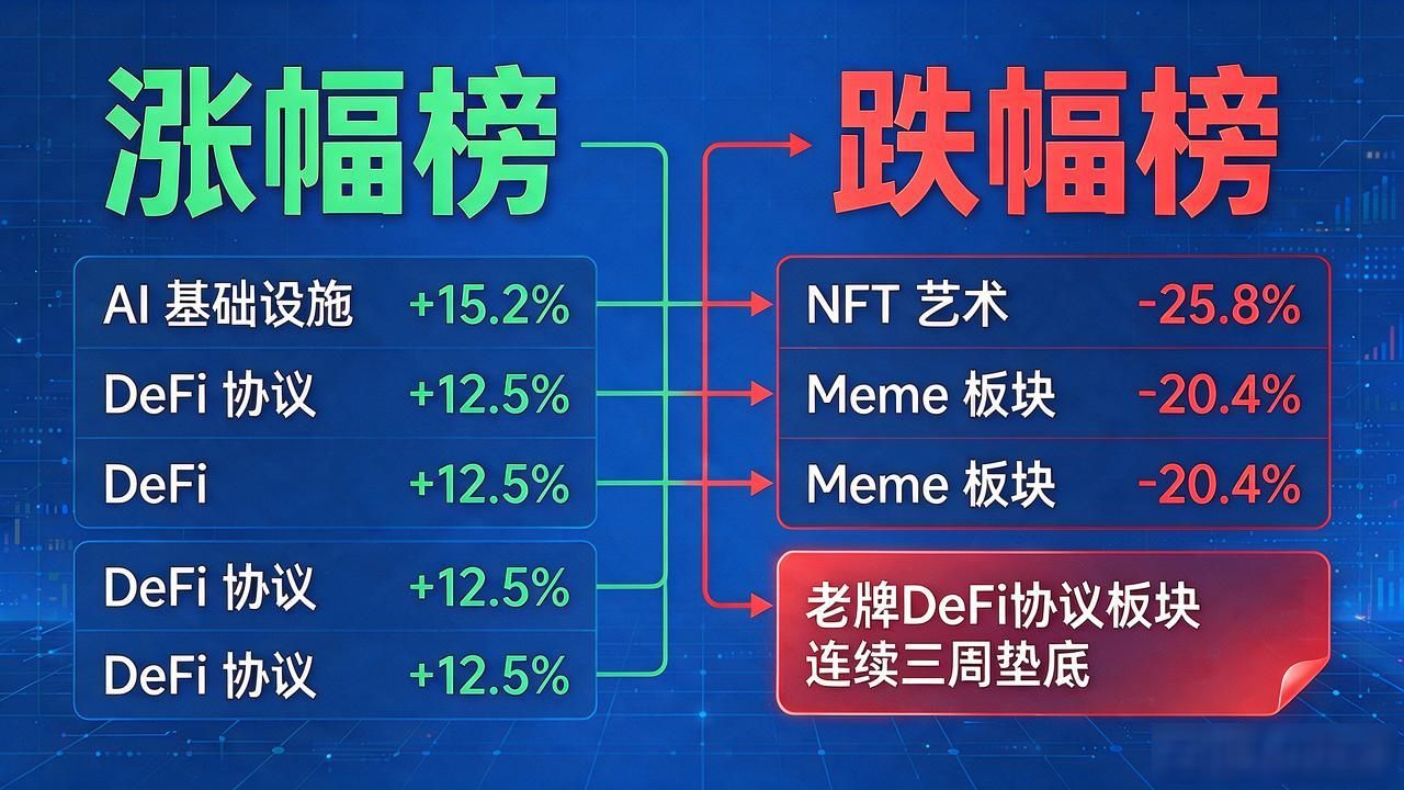 数字货币板块排行 最新涨跌排名，谁在领跑谁在垫底