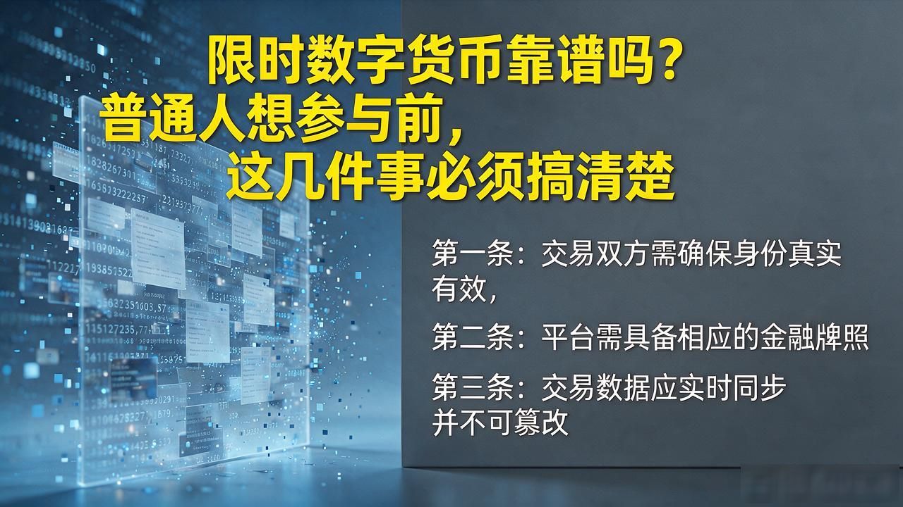 限时数字货币靠谱吗？普通人想参与前，这几件事必须搞清楚