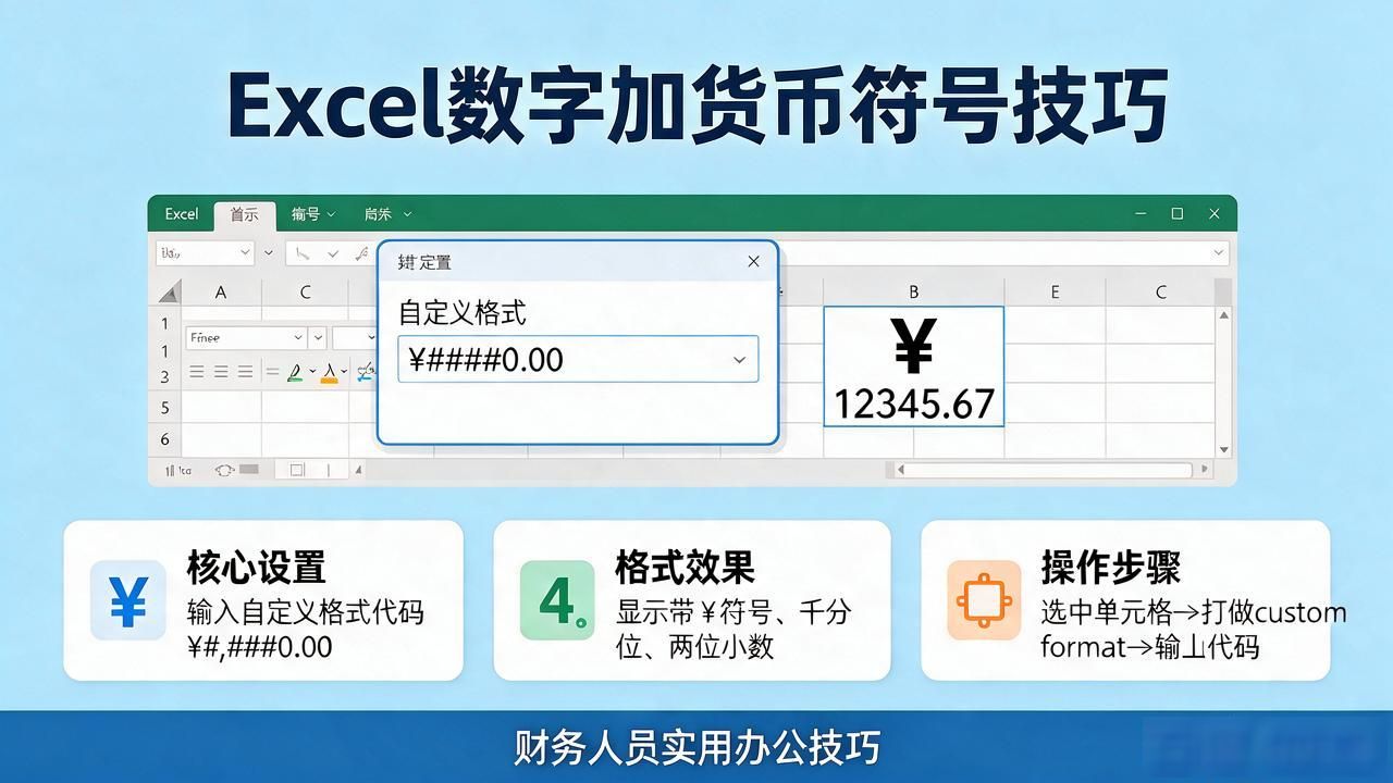 excel中的货币格式可以在数字前_设置Excel货币格式_自定义货币符号显示