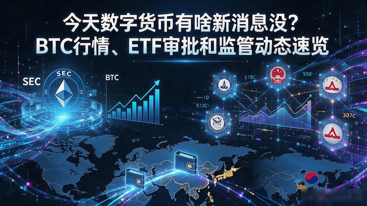 今天数字货币有啥新消息没？BTC行情、ETF审批和监管动态速览