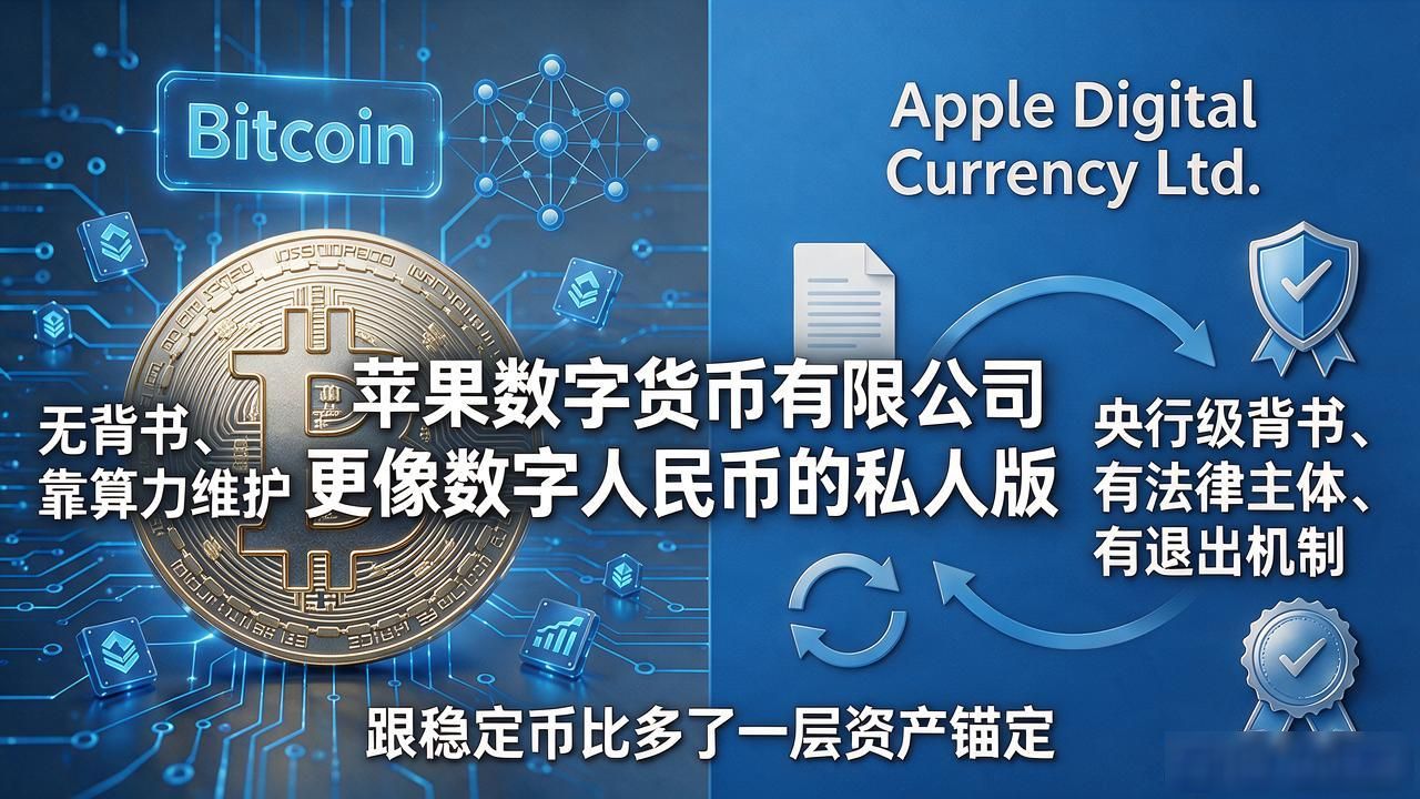苹果数字货币有限公司靠谱吗？跟比特币、央行数字币到底啥关系