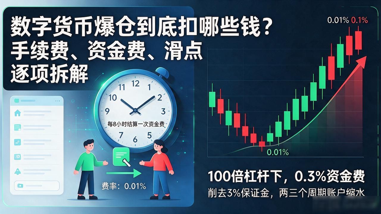 数字货币爆仓费用计算_爆仓手续费资金费滑点_真实亏损计算