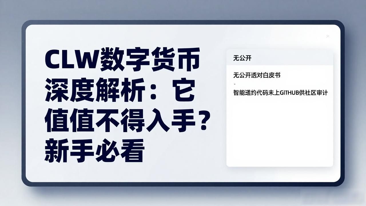 clw数字货币_CLW数字货币_CLW项目背景分析
