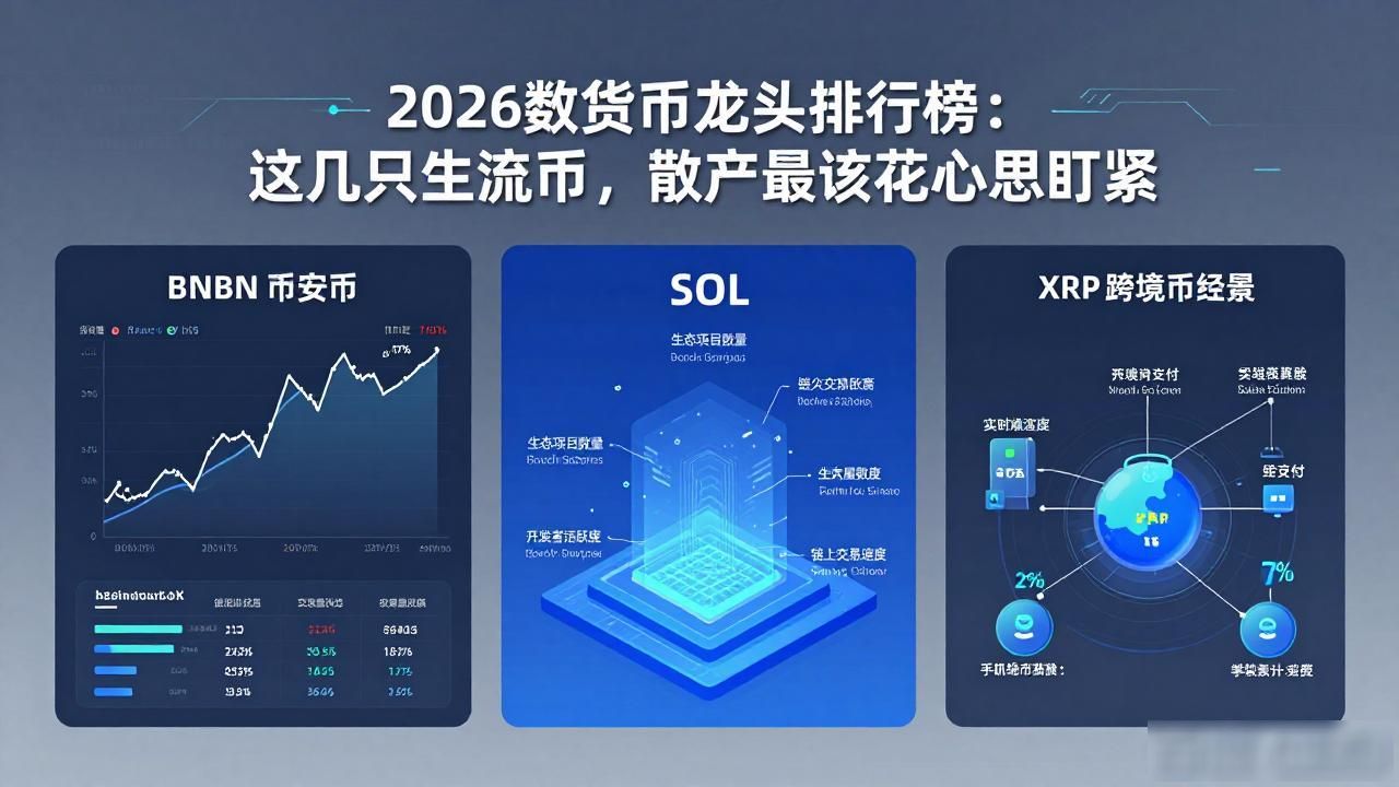 2026数字货币龙头排行榜：这几只主流币，散户最该花心思盯紧